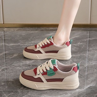 2025 Summer Women's Shoes New Breathable Canvas Shoes Women's Korean-style All-match Thick-soled Sports Casual Low-top Sneakers Trendy Shoes