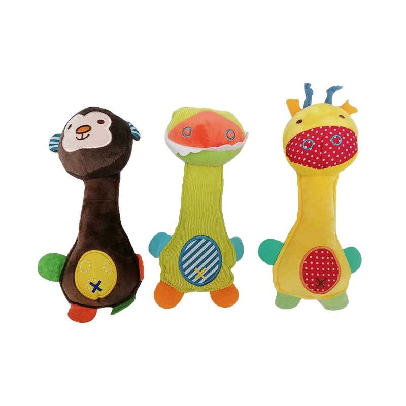 Amazon Pet мультфильм собака устойчивая к укусу звуковая очистка Интерактивная плюшевая кошка собака игрушки зоотовары