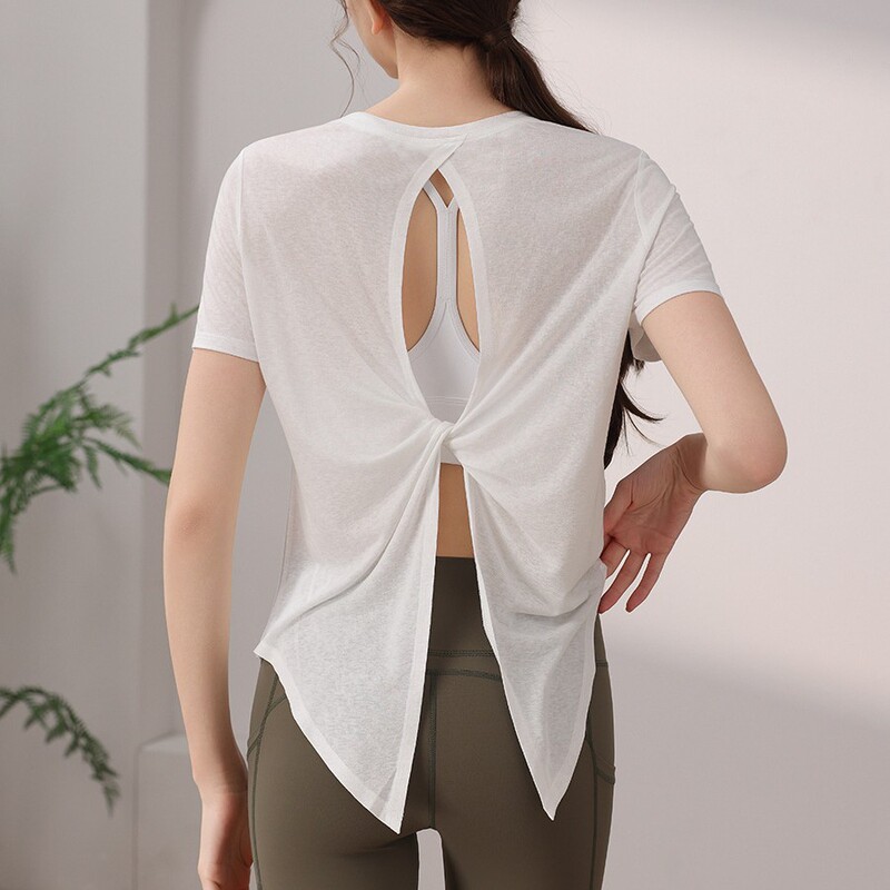 New Tencel Snowflake Beautiful Back Sports Top Women's Quick-drying Fitness T-shirt Pilates Training Yoga Clothing Summer Overshirt New Tencel Snowflake Beautiful Back Sports Top Women's Quick-drying Fitness T-shirt Pilates Training Yoga Clothing Summer Overshirt