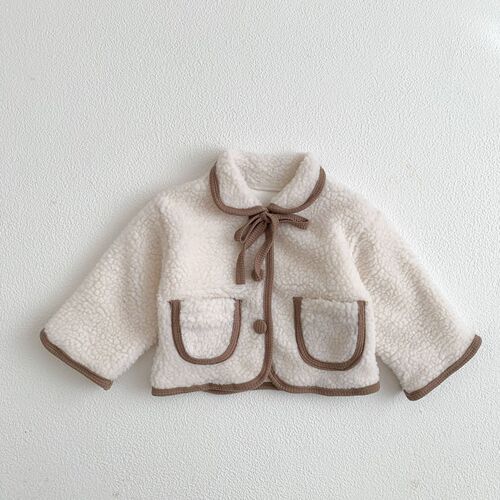 Korean version of infant and toddler cotton coats  winter new style plus velvet, lamb fur and rabbit velvet, thickened and warm fur coat
