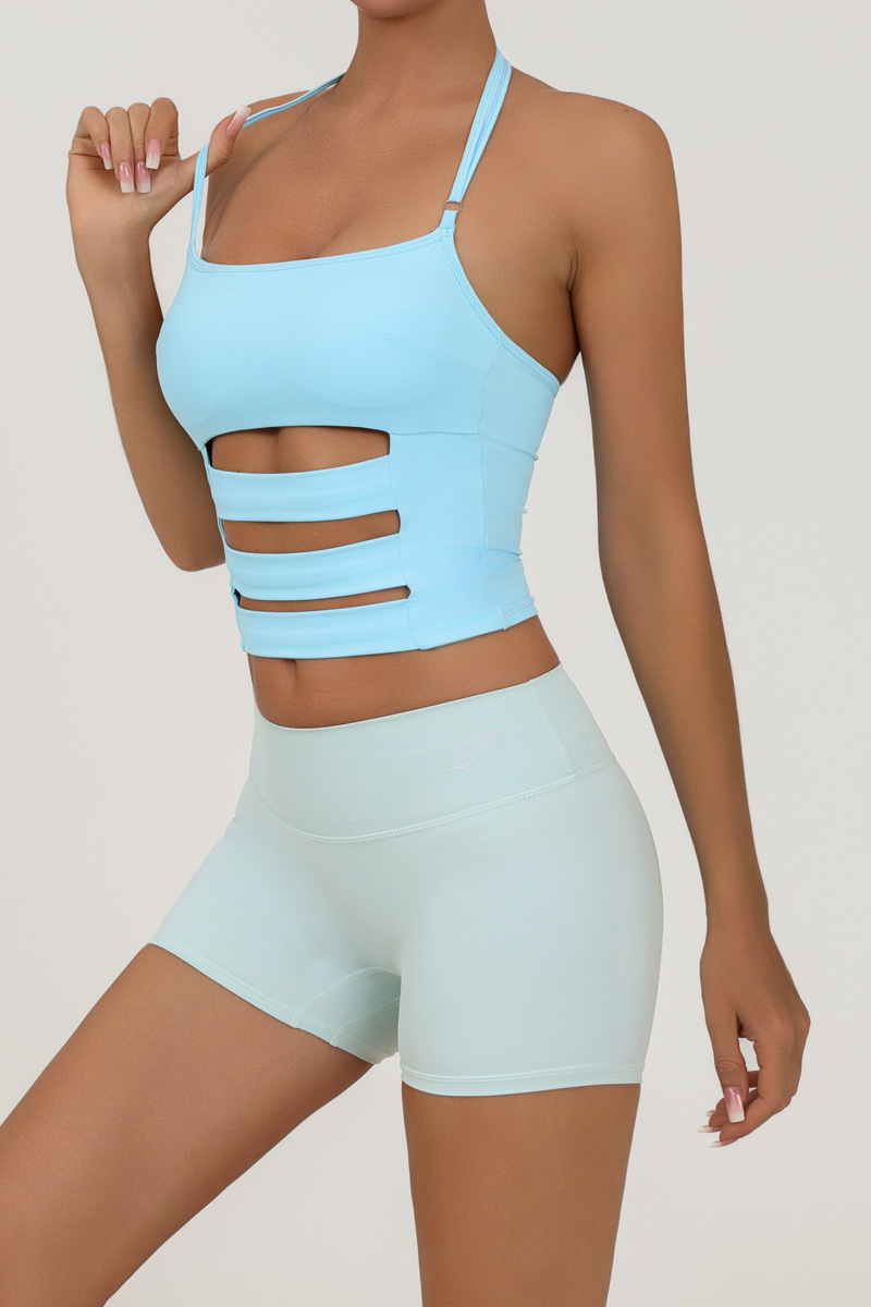 Europa y América deportes transfronterizos chaleco de yoga para mujeres con cojín de pecho correa ajustable entrenamiento de acondicionamiento físico chaqueta de eslingas