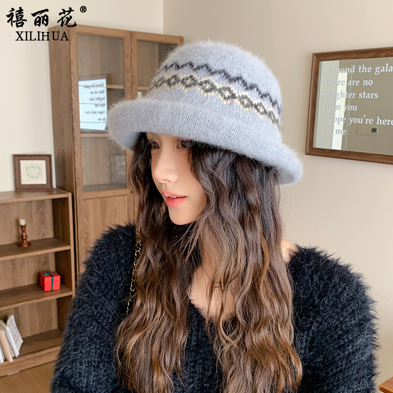 秋冬季防寒保暖盆帽名族风甜美百搭防寒雷锋帽卷边护耳加厚渔夫帽|undefined