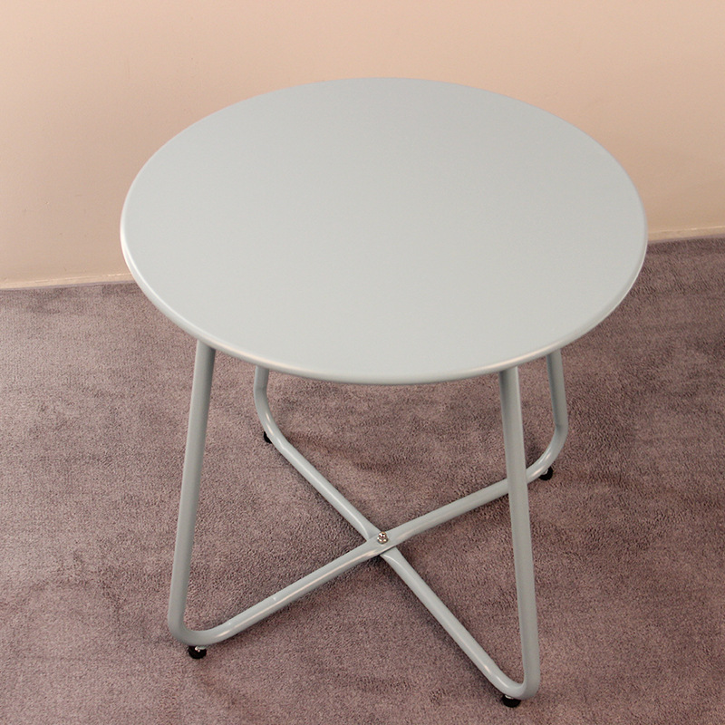 Nórdico portátil pequeña mesa redonda de hierro balcón mesa de café moderno simple sala de estar sofá cama lado Mini Mesa de té