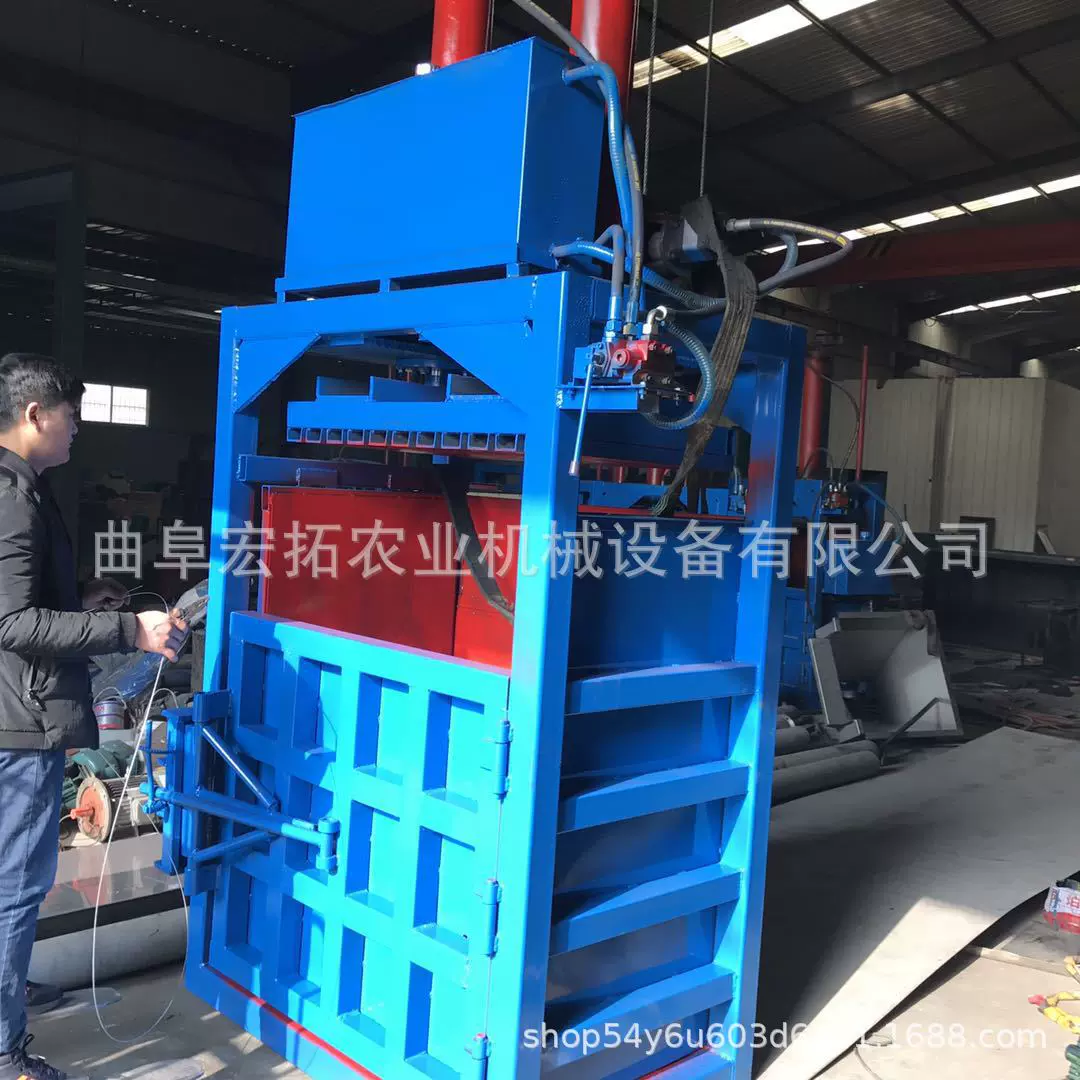 现货铝型材易拉罐半自动液压打包机纸箱废纸半自动压捆压块机