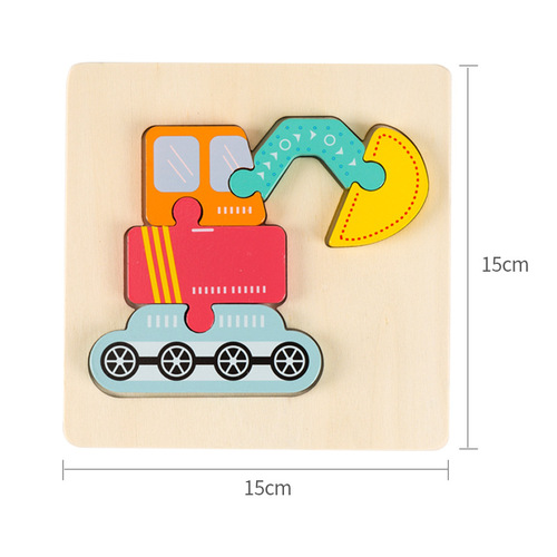 Early Education Brain-Teasing Children's 3D Animal Traffic Jigsaw Puzzles for Infants and Toddlers Wooden Locking Assembly Toy
