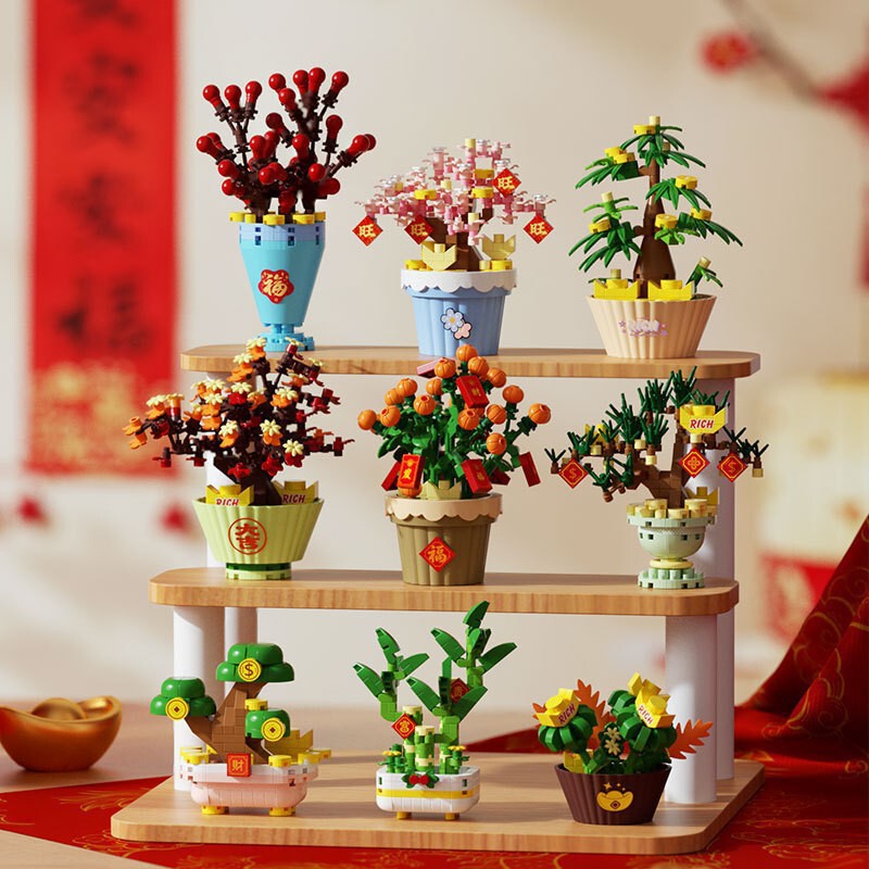Compatible with Lema New Year's Fortune Tree, Prosperity Orange Tree, High-Quality Building Block Ornaments, Children's Toys, New Year Gifts Compatible with Lema New Year's Fortune Tree, Prosperity Orange Tree, High-Quality Building Block Ornaments, Children's Toys, New Year Gifts
