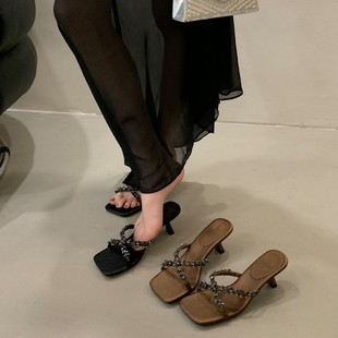 French Style Evening Style High Heels silver Sandals Women's Summer High Heel Sandals with Skirt Fairy Shoes