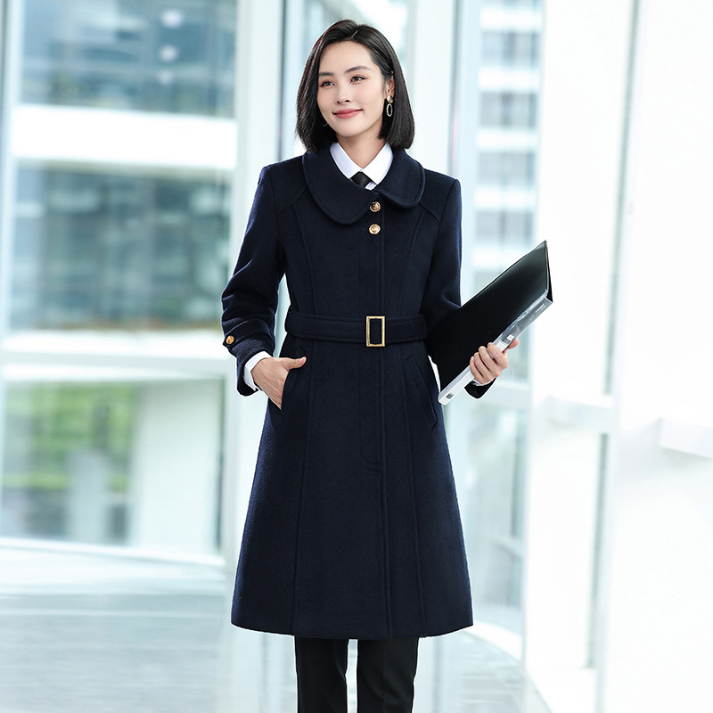 전문 두꺼운 모직 외투 여성 중간 케이스 재산 고객 서비스 리셉션 작업 의류 모직 오버코트 겨울