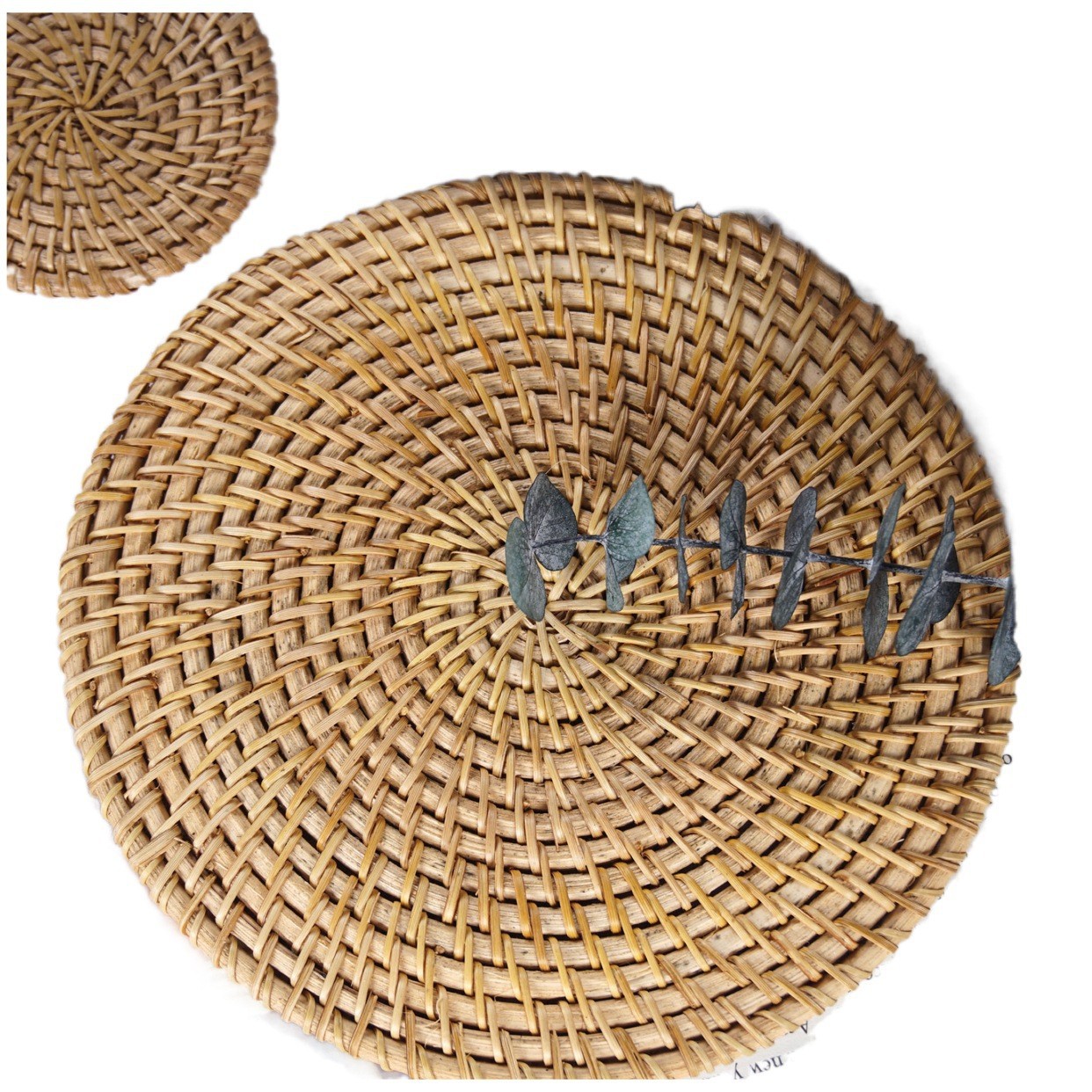 Amazon Homestay Decoración de pared Adornos Fábrica de tejido de paja Pared simple Pared redonda Hierba de ratán Sala de estar Colgante de decoración de pared