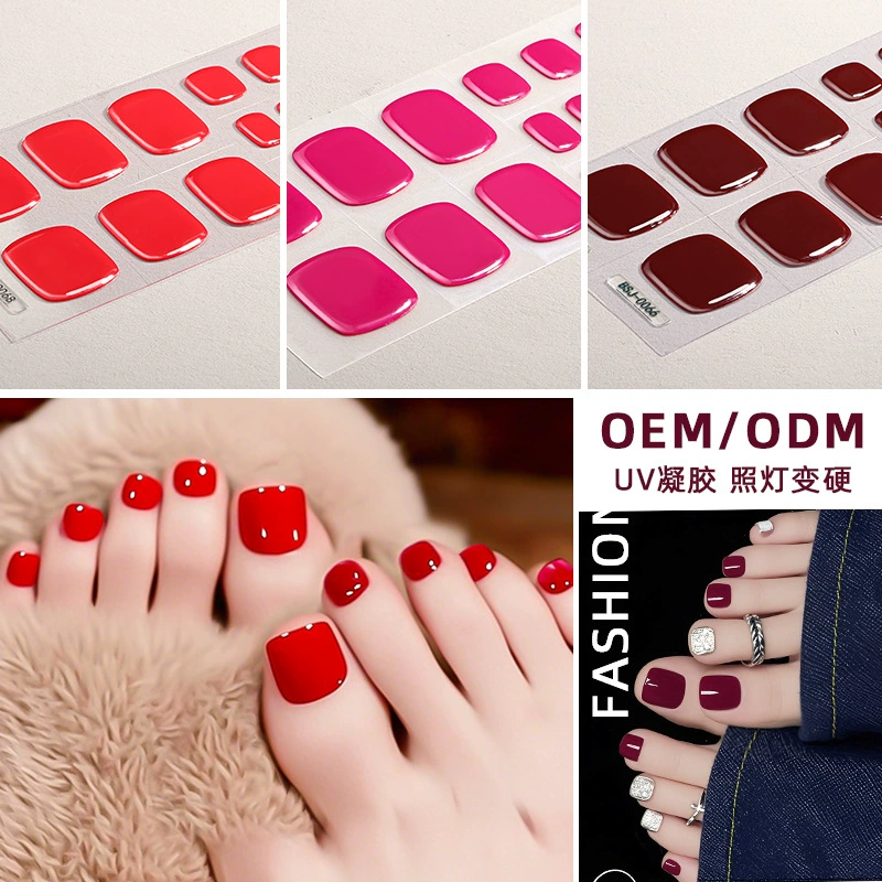 Zhengxiang фабрика изготовленный на заказ сплошной цвет гель наклейки для ногтей наклейки для ногтей УФ полуотвержденные наклейки для ногтей