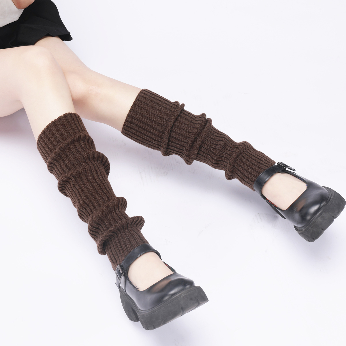 Women's Knitted Leg Warmers Versatile Multi-colour Winter Accessory_voghion.com