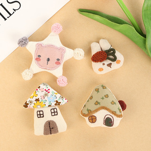Korean Cute Sponge Stereo Mushroom Korean Autumn and Winter Versatile Sweet DIY Cartoon Bunny Accessories Accessories Brooch
