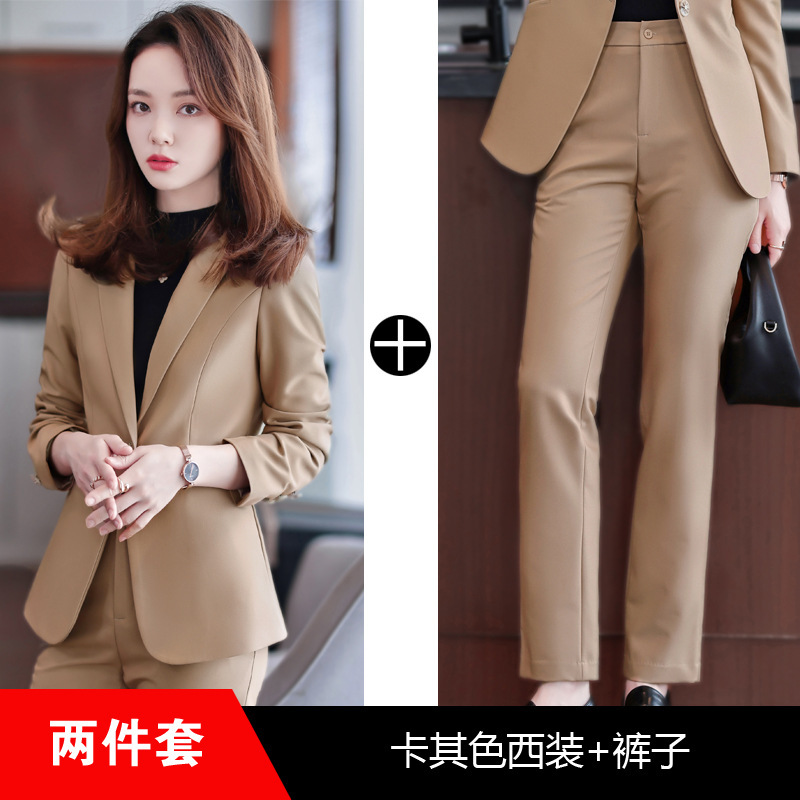春と秋の職業服のファッション気質の女神範のファッション的な洋風のスーツのスーツの女性の2つのセットのカジュアルなスーツの正装|undefined