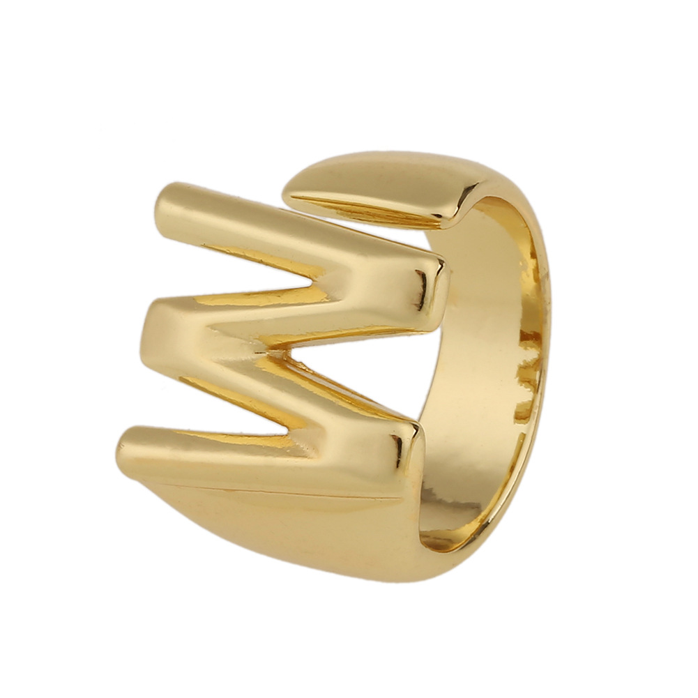 5g Weight Birthday Occasion Copper Material Letter Pattern Unisex Gender Fashion Style Fashion New Style Copper 26 English Letter Ring 33