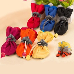 Pet Shoes Dog Teddy Autumn and Winter Small and Medium-sized Dogs Do Not Fall Out for Puppies Soft Soles Plus Velvet Dog Shoes and Boot Covers Only