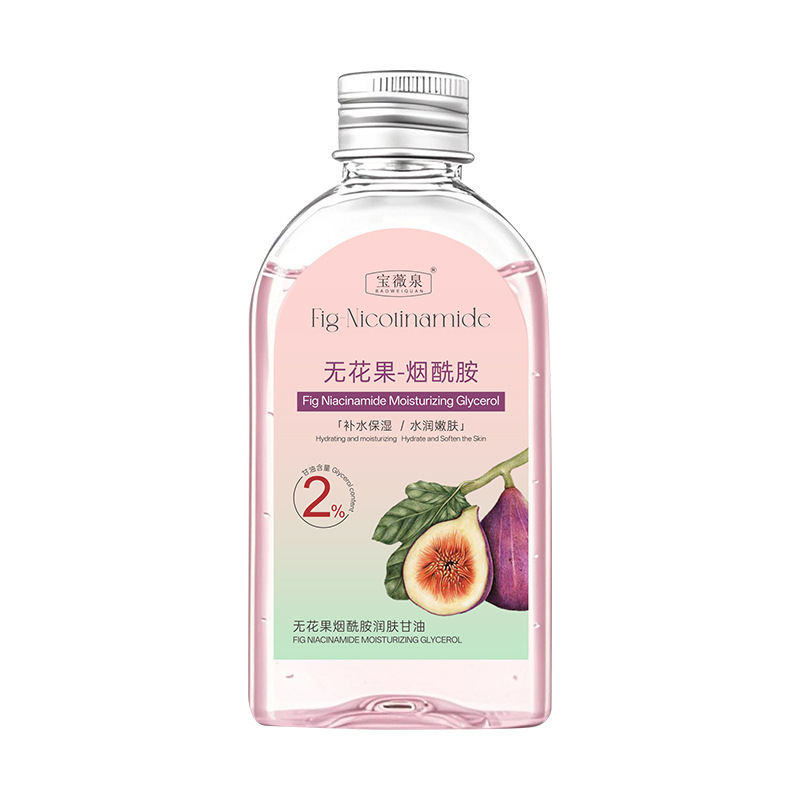 Baoweiquan higo glicerol hidratación esencia hidratante nicotinamida amarillo claro brillante humectante todo el cuerpo fabricante