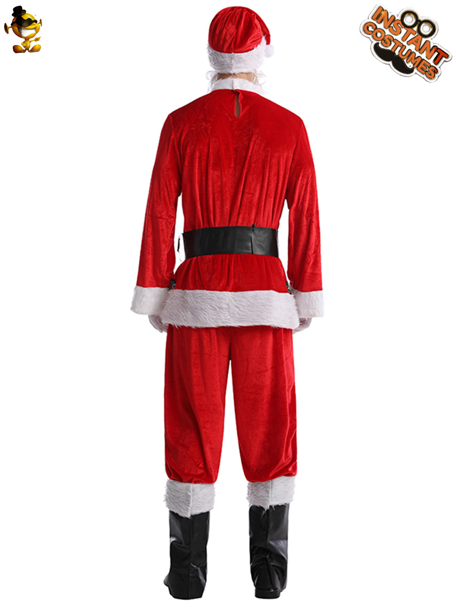 Traje de Santa Claus cos traje de oro de Santa Claus traje rojo traje de rendimiento de etapa de Navidad