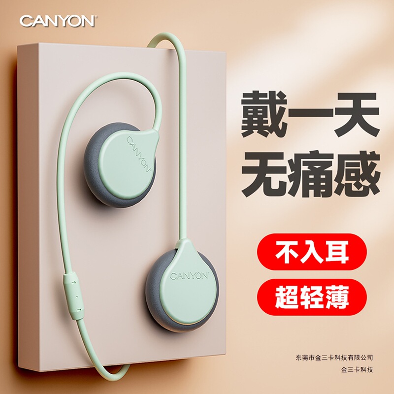 Canyon Over-Ear Non-In-Ear Sleep Headphones with Microphone, Gentle on the Ears, Non-Bone Conduction Wired Headband Headphones