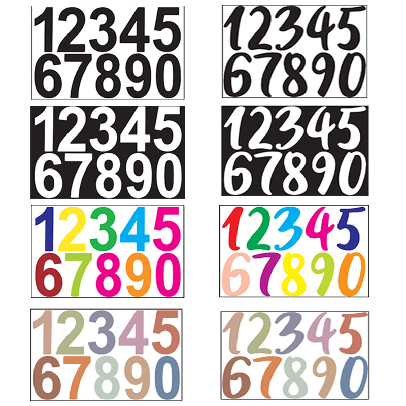 New in stock wholesale 4 inch vinyl PVC self-adhesive hollow out mailbox number house number address sticker label
