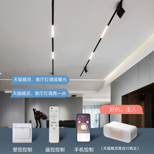 Sankesong full spectrum magnetic track light without main light embedded home living room smart surface mounted spotlight magnetic light