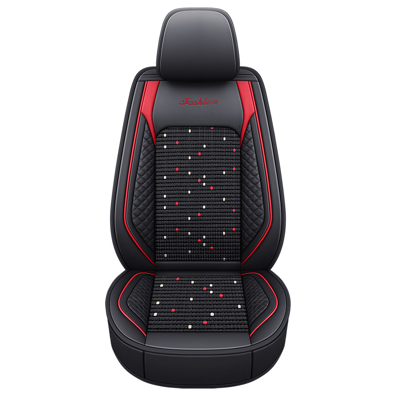 Lingxing Custom Seven-Seat Imitation Ice Silk Car Seat Cover Cushion Set (Modelə uyğun (Original) oturacaq örtükləri) - bls-black-red-standard-edition-single-seat-11