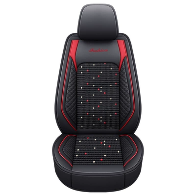 Wholesale customized for seven-seat cow ice silk special rhombus bread small goods commercial car car seat cover cushion cover (Modelə uyğun (Original) oturacaq örtükləri) - bls-black-and-red-standard-version-single-seat-11