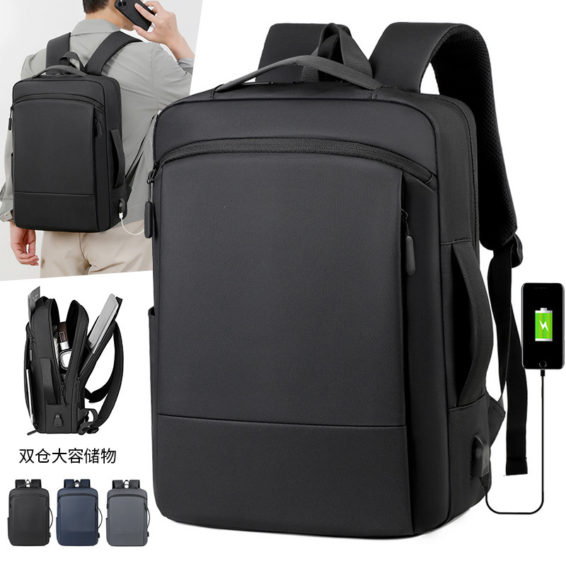 Cross-Border Business Backpack for Men, Multifunctional Computer Bag, Casual and Simple Computer Backpack, Customizable with Printed Logo