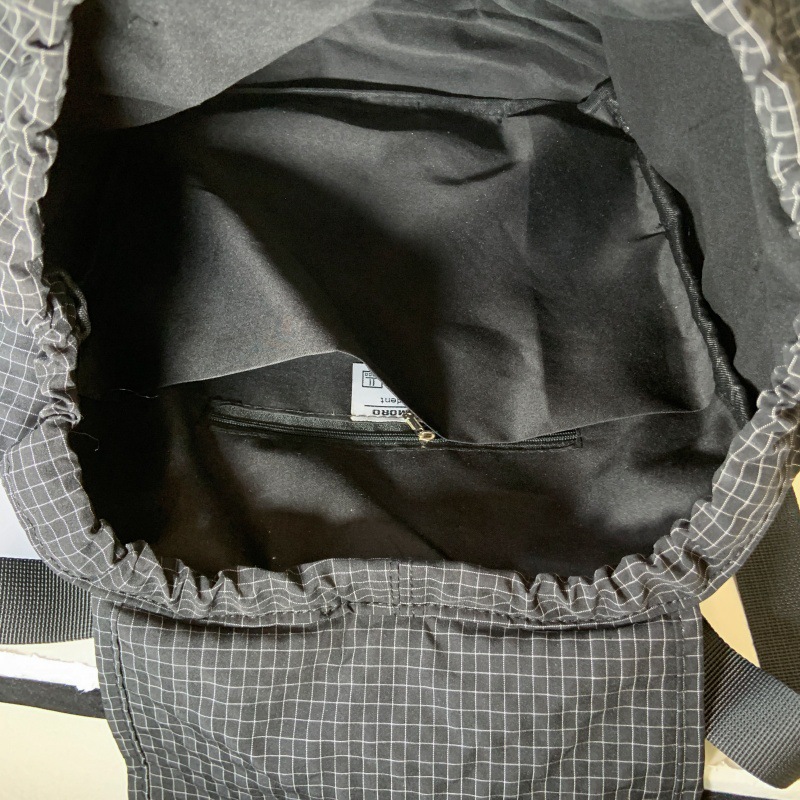 Mochila de color sólido ligero de gran capacidad casual, bolso de mujer a cuadros con cordón, mochila escolar para estudiantes de moda callejera de todo fósforo