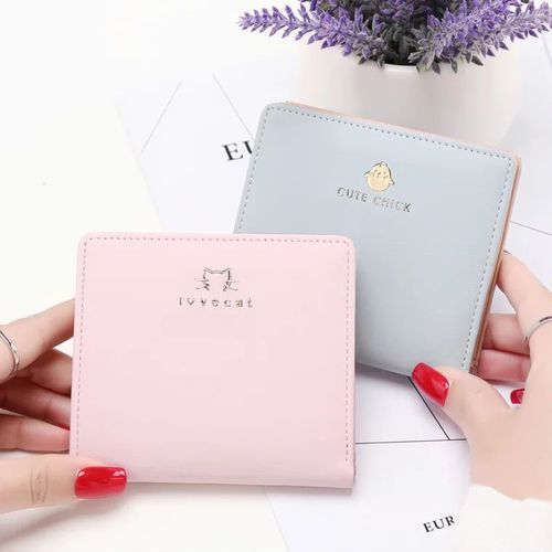 New short wallet for women thin Japanese style cute forest style little girl wallet sweet student two fold wallet card bag