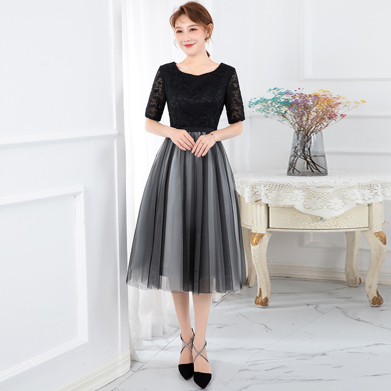 Vestido de Noche Estilo Chino para Banquete, Modelo 2025, Elegante y Digno, Vestido Negro Mini Entallado para Graduación, Vestido para Mujer