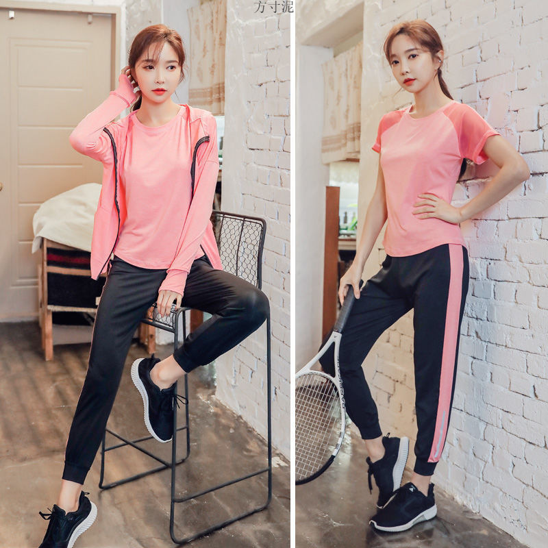 러닝슈트 여성용 모닝 러닝슈트 가을과 겨울 야외 피트니스 의류 속건성 느슨한 체육관 스포츠 슈트 여성