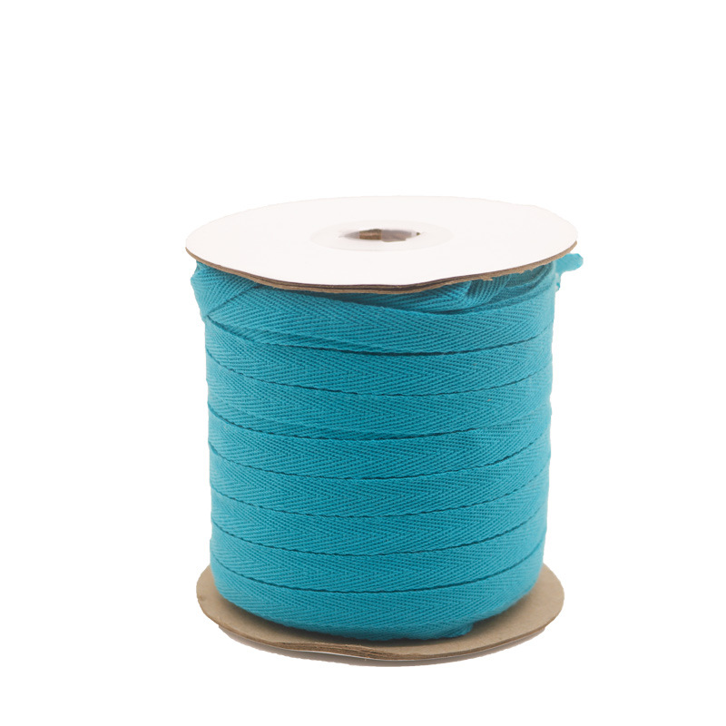 Cinta de espiga de algodón y poliéster blanco puro del fabricante para el cuello trasero de prendas, cinta de algodón para embalaje con ribete de espiga de algodón simple y doble.