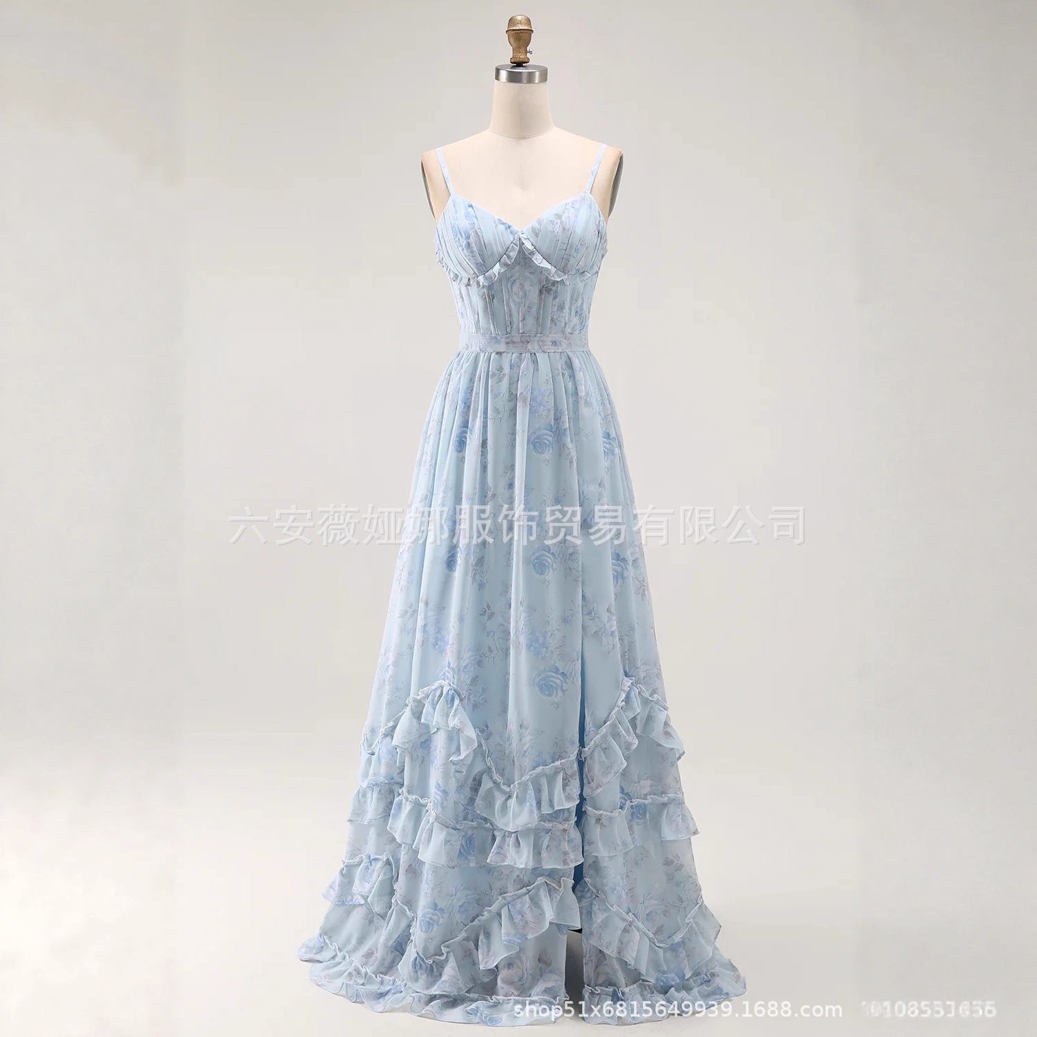 Aliexpress Cross-Border New European and American Ball Suspender Dress Coming-Of-Age Party Fresh Dress Skirt Ruffled Women