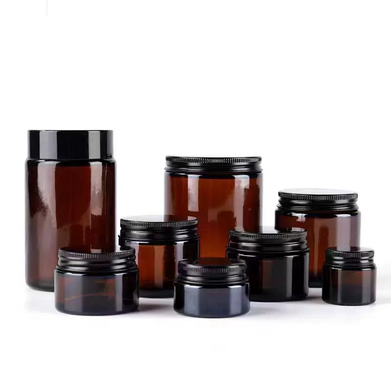 批发铝盖蜡烛杯烛台自制香薰蜡烛容器茶色膏霜棕色简约玻璃罐