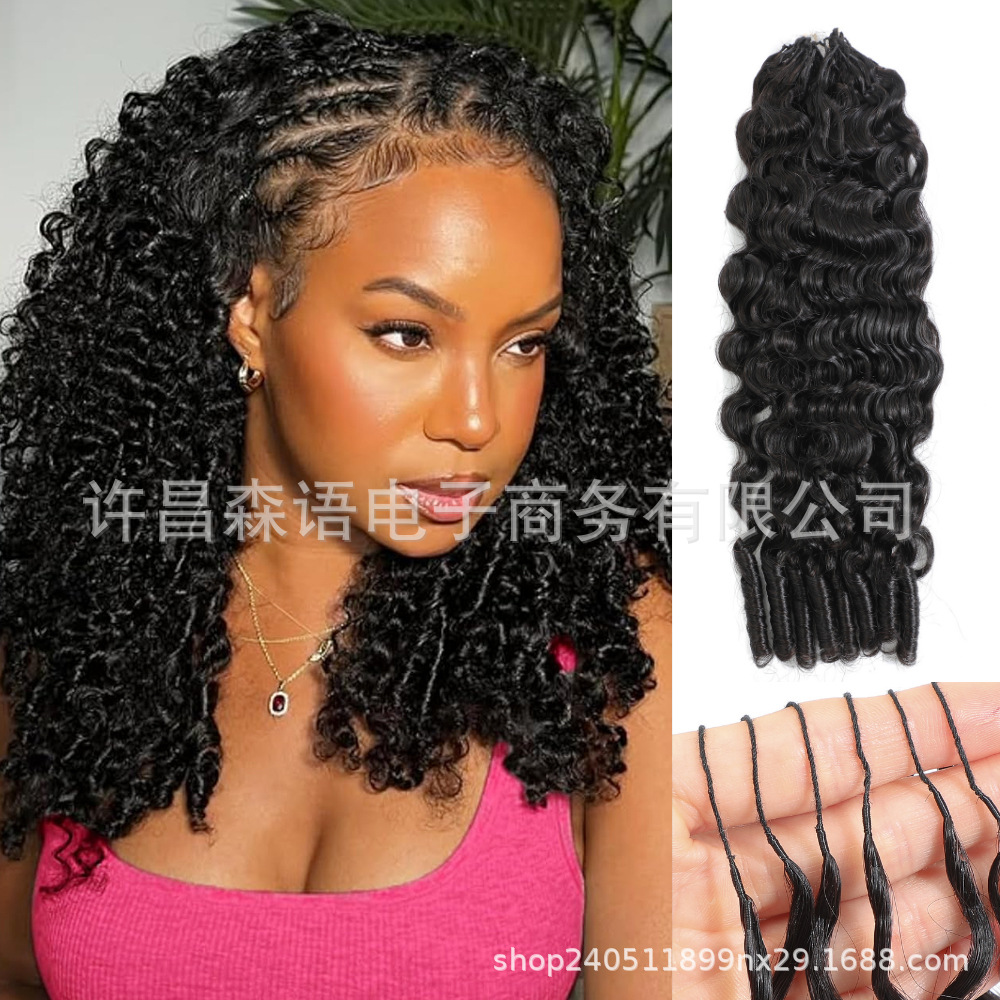 Burmese curly crochet feather hair extensions