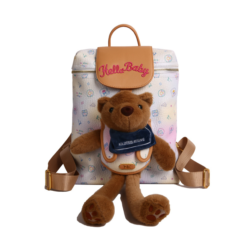 Cross-border lindo caricatura mochila multifuncional mujer 2025 nuevo nicho de moda bolso de hombro mochila osos