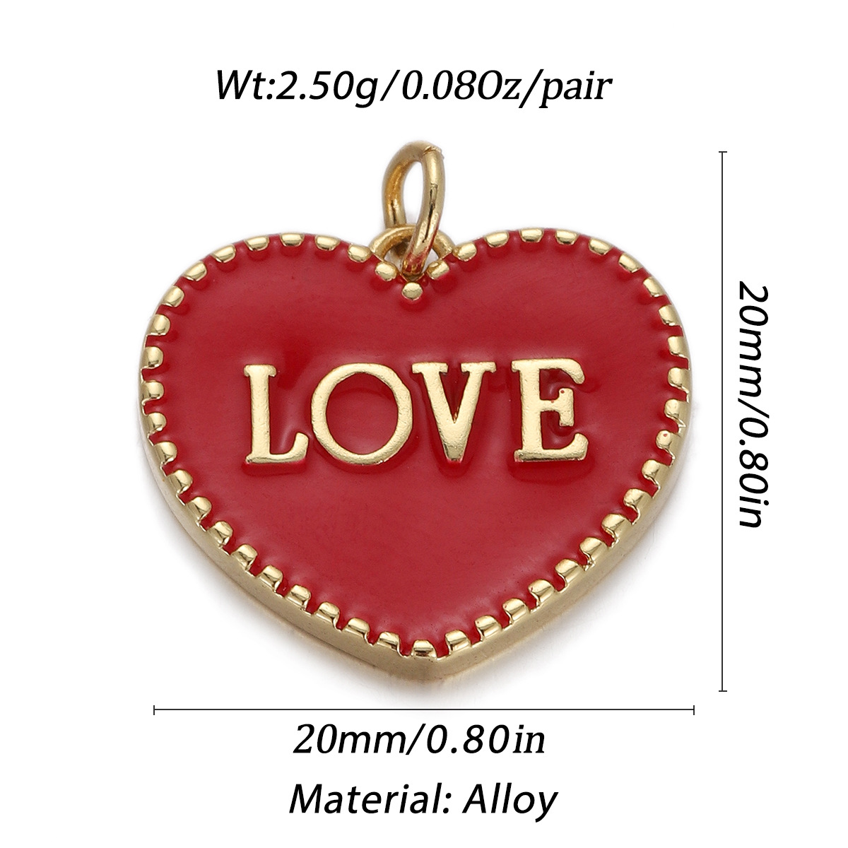 17g Weight Pendant Jewelry Making Type Gold Plated Plating Material Zircon Inlay Material 1 Piece Quantity Holiday, Daily Occasion Copper Material Letter, Heart Shape Pattern Women's Gender Enamel Design Simple Style Style 1 Piece Copper Zircon Gold Plated Letter Heart Shape Pendant 无