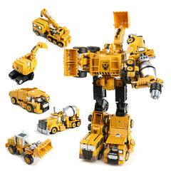 Alloy toy deformation five-in-one engineering vehicle King Kong robot model boy toy famous product of the same style