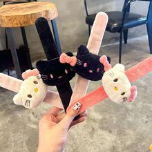 新款kt猫毛绒卡通啪啪圈黑皮小猫可爱情侣手环韩版女玩偶婚抛礼物