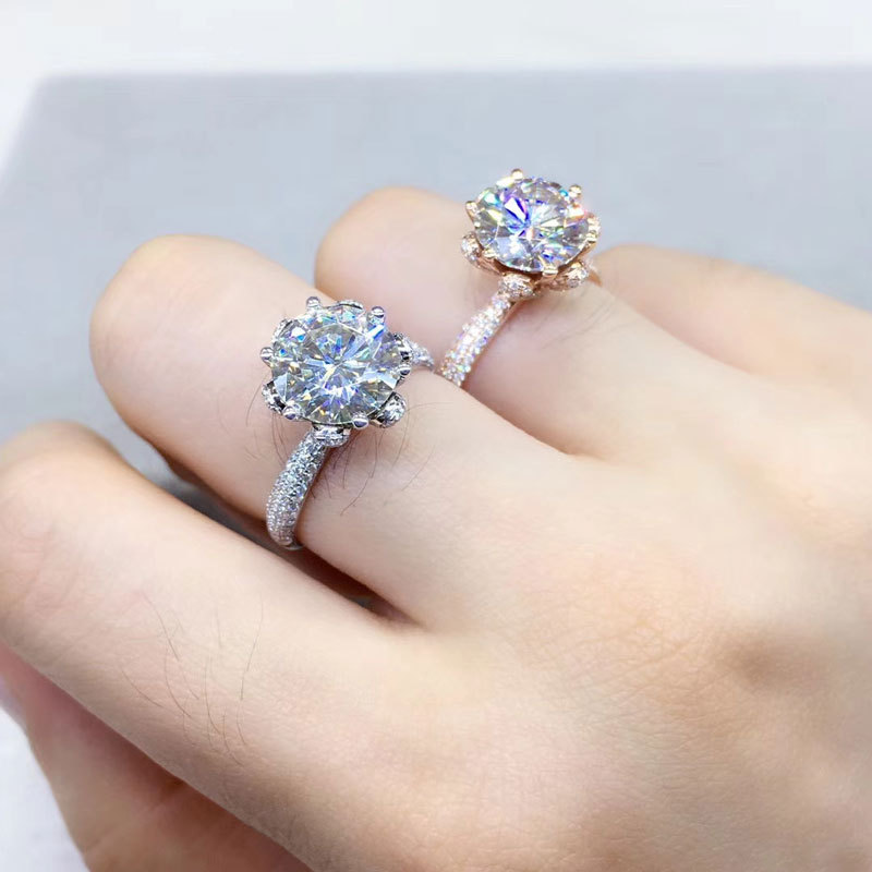 925 Sterling Silver Material 925 Sterling Silver Geometric Artificial Diamond Rings
