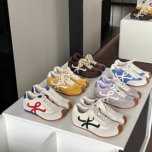 Cowhide Version ~ Luo Yiwei Internet Celebrity Breathable Thick-Soled Heightening Moral Training Shoes for Women 2025 Summer Casual Forrest Gump Sneakers