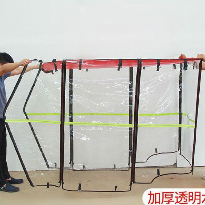 &三轮电动车雨棚厂家直销小巴士电动三轮车新款加厚封闭透明篷布|undefined