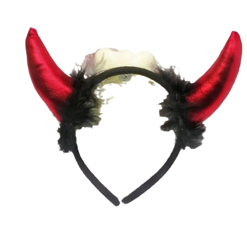 メーカー卸売りハロウィーン悪魔牛角カチューシャアマゾン爆金粉牛角頭ボタンハロウィーン頭ボタン|undefined