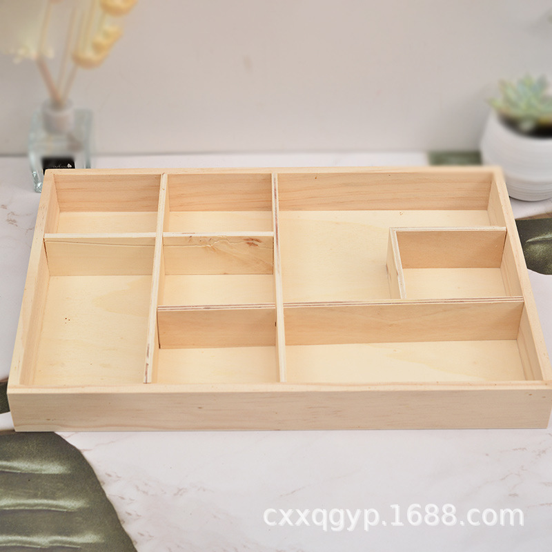 Caja de almacenamiento de compartimiento caja de joyería de compartimiento creativo sin tapa caja de almacenamiento de artículo cuadrado caja de joyería caja de organización de artículos diversos