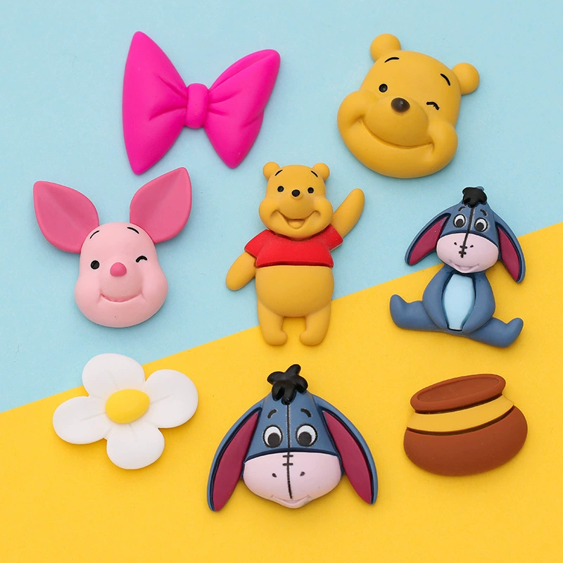 Cartoon cute pig head donkey Winnie the Pooh honey pot creamy gel phone case DIY handmade resin accessory