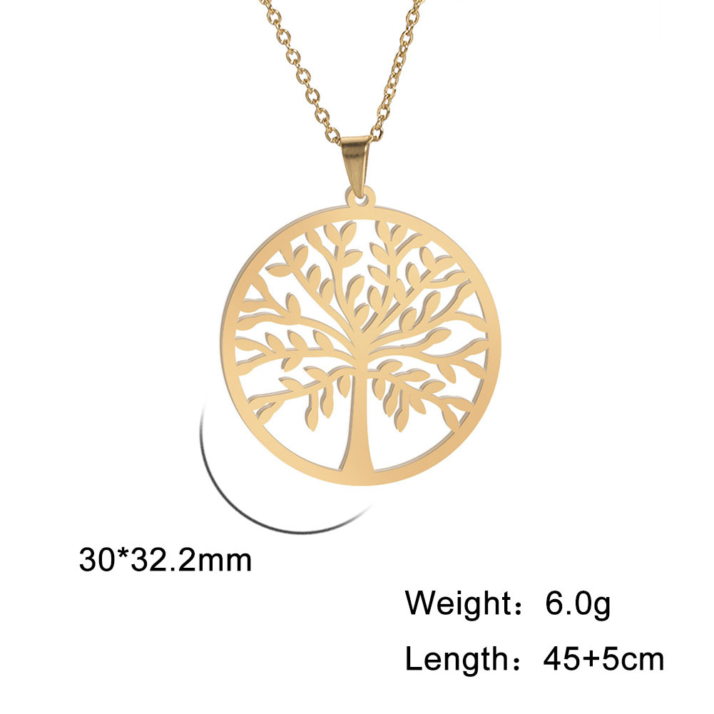 Pendentif arbre de vie collier acier inoxydable bijoux_voghion.com