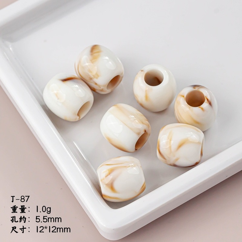 树脂不规则大孔晕染桶珠直孔珠服装泳装配饰吊坠散珠DIY饰品配件|undefined
