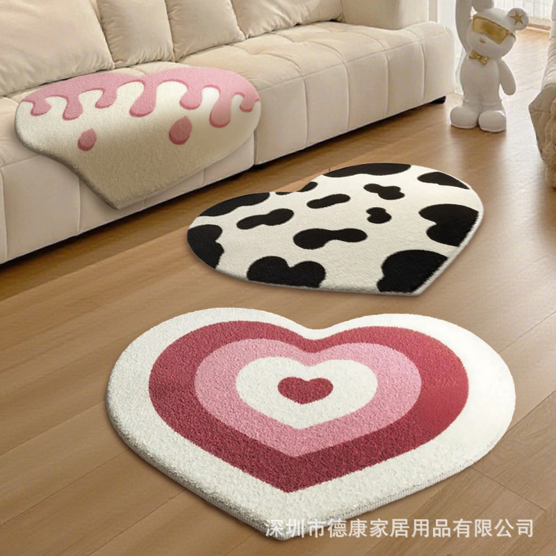 Cross-Border Custom-Made Flocked Cartoon Animation Shaped Floor Mats for Bedroom and Living Room Decoration, Handmade Rugs, Creative Bedside Mats