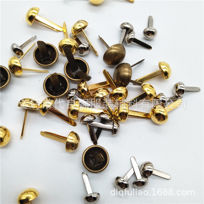 厂家现货批发双脚钉 金属电镀两脚蘑菇钉
