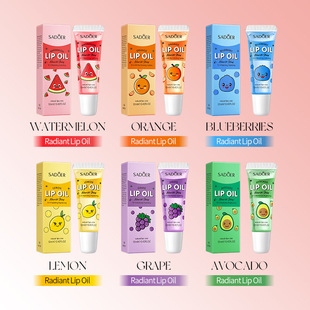 Full English Lip Balm Sadoer Watermelon Moisturizing and Shiny Lip Oil Lip Anti-Drying Lip Balm Foreign Trade